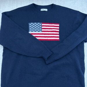 Hollister Navy Sweater with American Flag